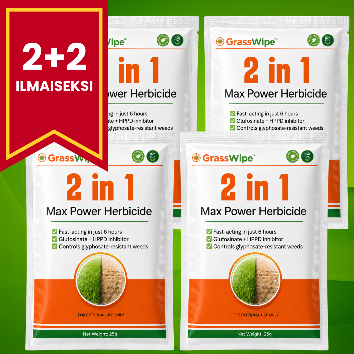 GrassWipe™ 2-in-1 Max Power -rikkakasvien torjunta-aine
