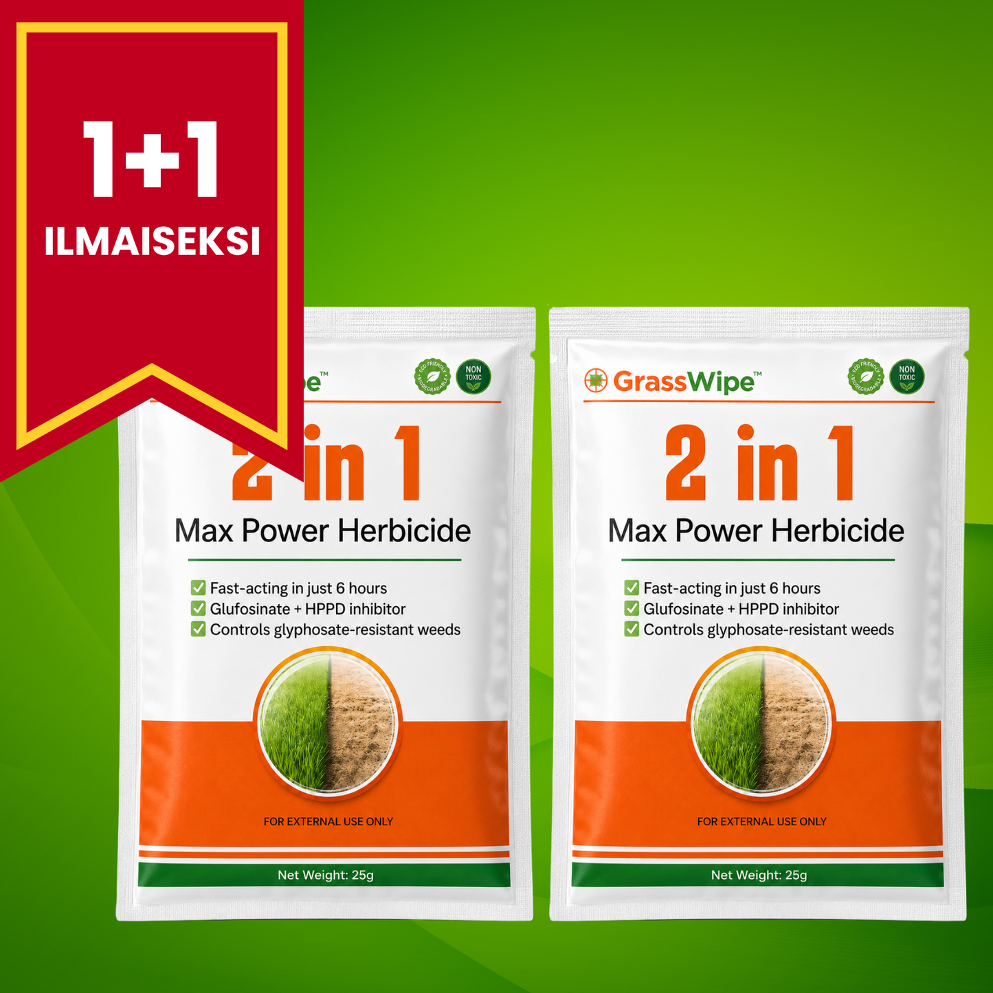 GrassWipe™ 2-in-1 Max Power -rikkakasvien torjunta-aine